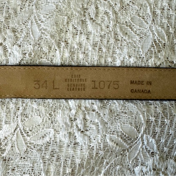 Vintage Genuine Italian Leather Black & Gold Belt - Picture 5 of 5